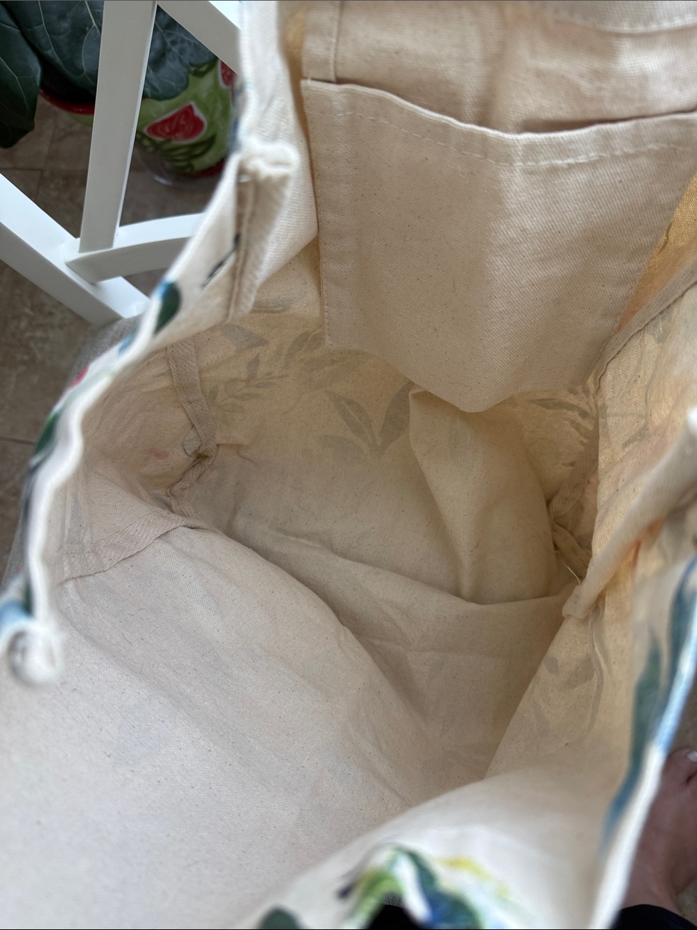 Floral Canvas Tote Bag 2 Handles NWOT - Picture 2 of 2